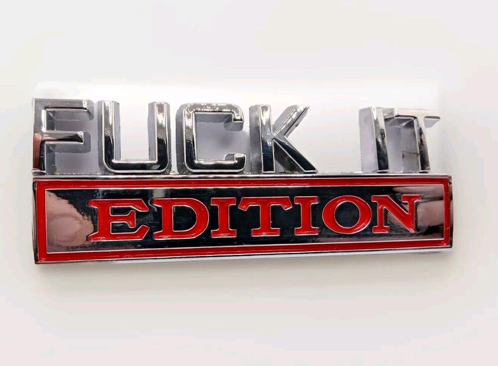 3D Auto Aufkleber Metall Fuck it Edition Logo Emblem Sticker von XCBW