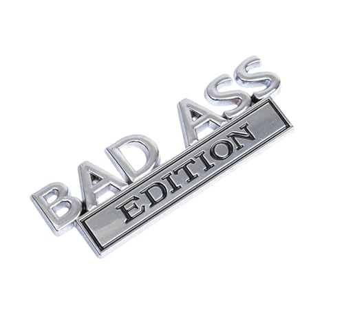 3D Metall Bad Ass Edition Logo Chrom Sticker Emblem Aufkleber 3,3x10 cm Silber von XCBW