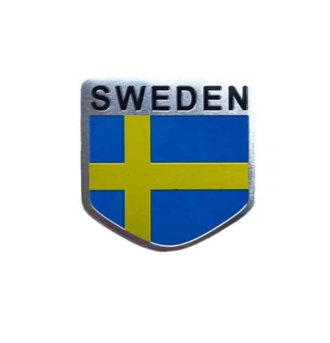 3D Metall Schweden Flagge Sweden Flag Sticker Emblem Aufkleber Auto 5 x 5 cm von XCBW