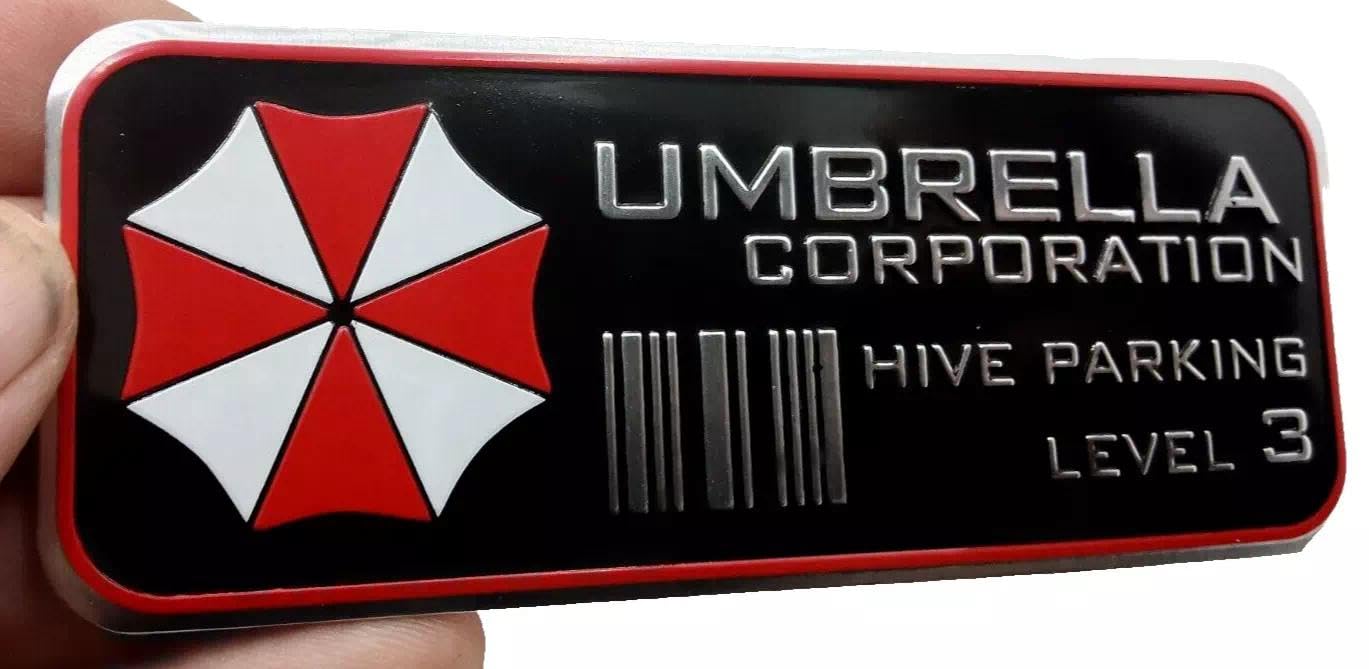 3D Umbrella Corporation Auto Aluminium Emblem Aufkleber Sticker KFZ XCBW Schwarz von XCBW