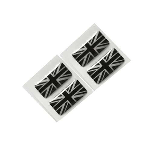 4 STK. britische Flagge Beige Flagge 3D Gel Kuppel Aufkleber Flagge Auto Farbe 20x10mm für Mini Cooper R50 R52 R53 R56 R57 (Graue) von XCBW