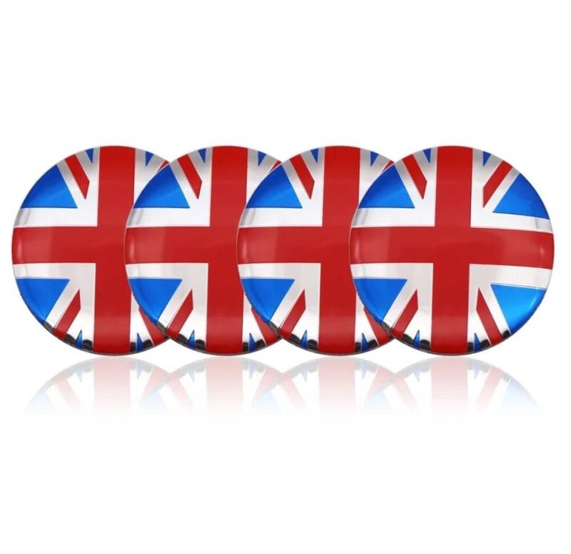 4 pcs Auto Emblem Nabendeckel Aufkleber England Sticker UK Radkappe Großbritannien 56mm Tuning von XCBW