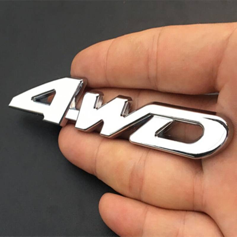 4WD Logo Silber Talken Metall Auto Emblem Autotür Abzeichen Aufkleber Zubehör von XCBW