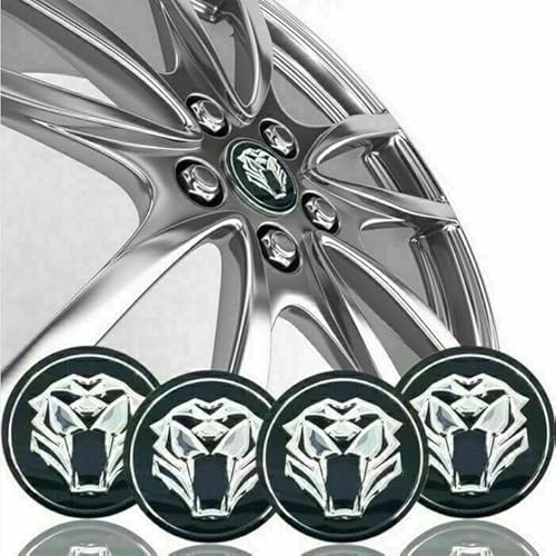 4pcs Tiger Leopard Auto Rad Deckel Auto Etikett Deckel 56mm von XCBW