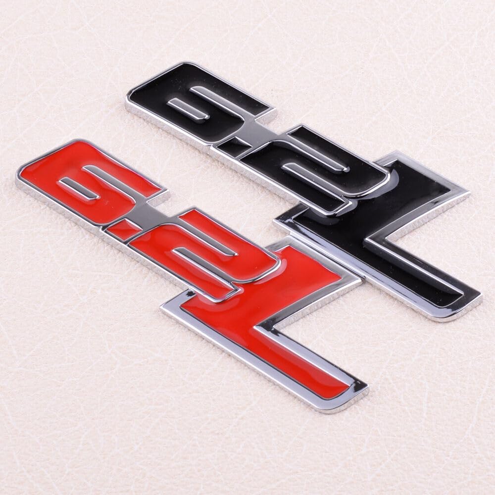 Aufkleber 6.2L Logo 3D Decal Emblem Metall Sticker Badge passend für Chevrolet Ford(Rot) von XCBW