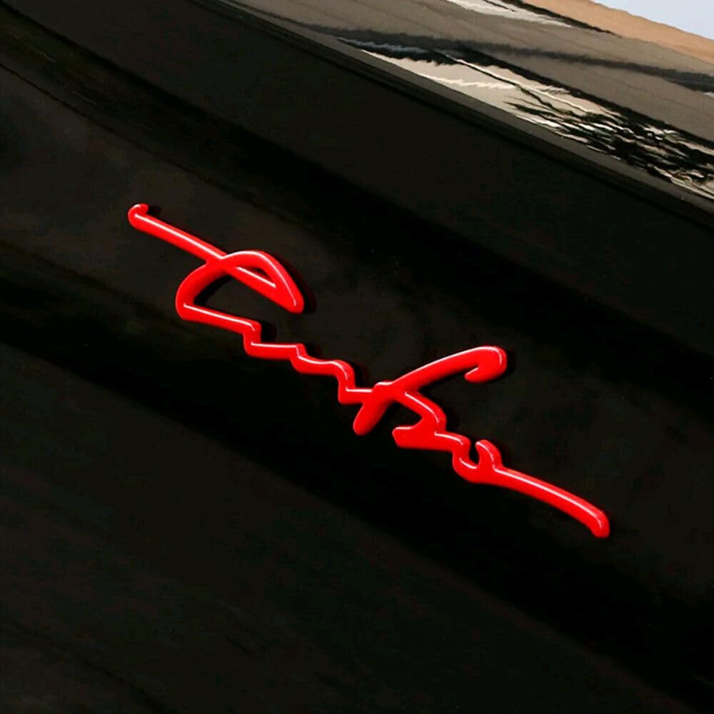 Auto 3D Turbo Logo Rot Metall Emblem Abzeichen Aufkleber Auto Kofferraum Zubehör von XCBW