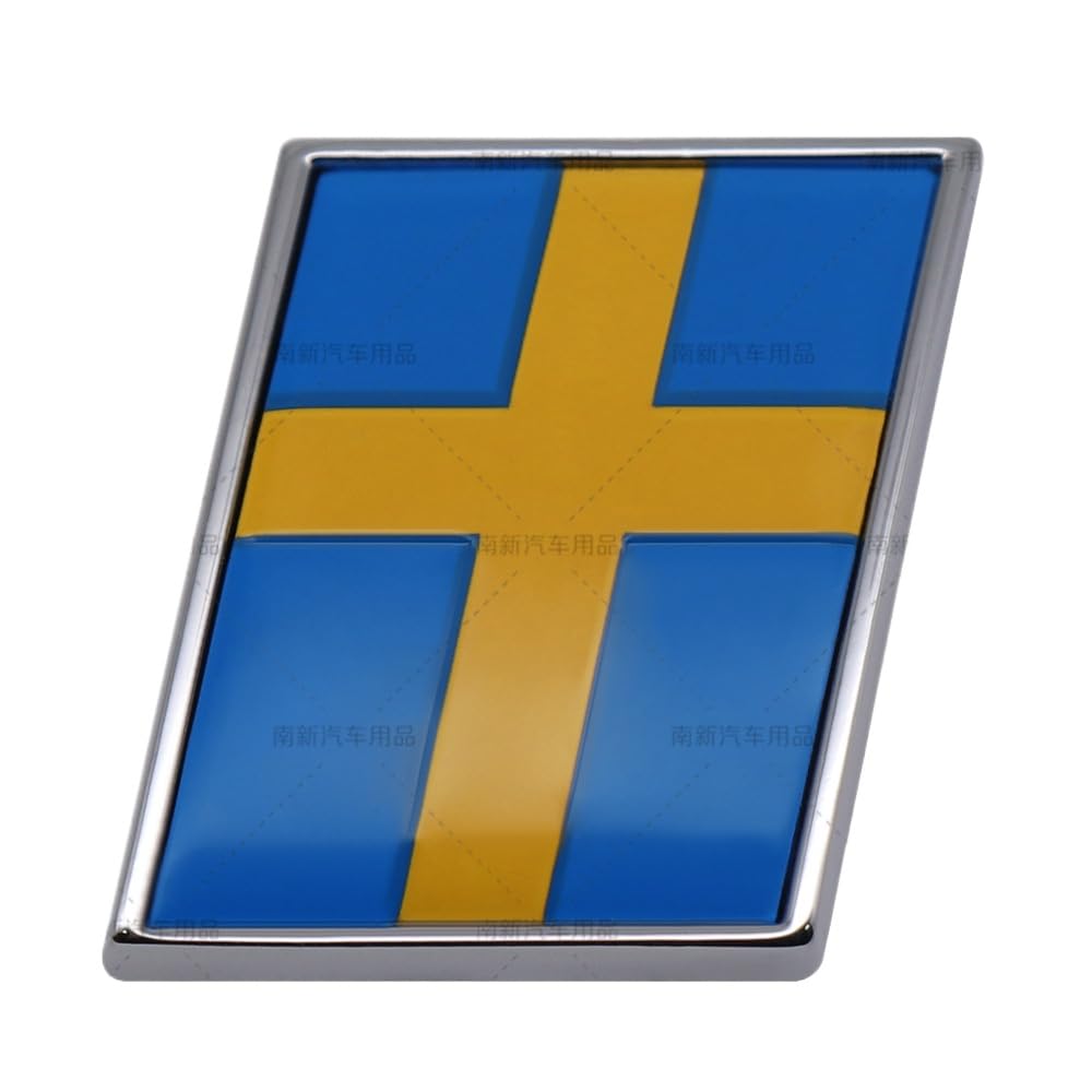 Selbstklebende Auto dick Emblem Aufkleber Heckkofferraum Ersatz für Volvo XC60 S90 XC90 S60 Polestar Abzeichen (Schwedische Flagge) von XCBW