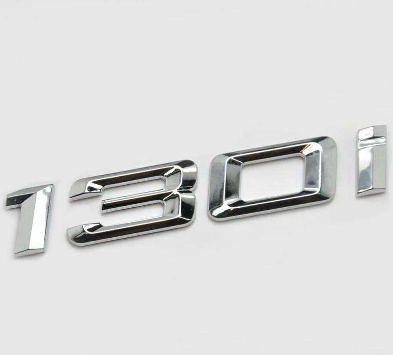 Silber Chrom 130i Auto Buchstaben Emblem Badge Nummer Kofferraum Gepäckabzeichen Abzeichen von XCBW