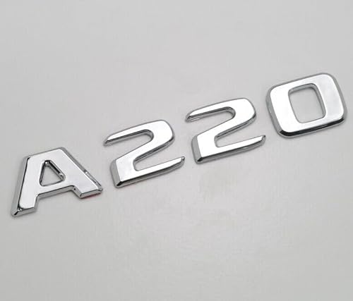 Silber Chrom A220 Auto Buchstaben Emblem Badge Nummer Kofferraum für Gepäckabzeichen Abzeichen von XCBW