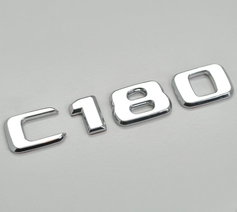 Silber Chrom C180 Auto Buchstaben Emblem Badge Nummer Kofferraum für Gepäckabzeichen Abzeichen von XCBW