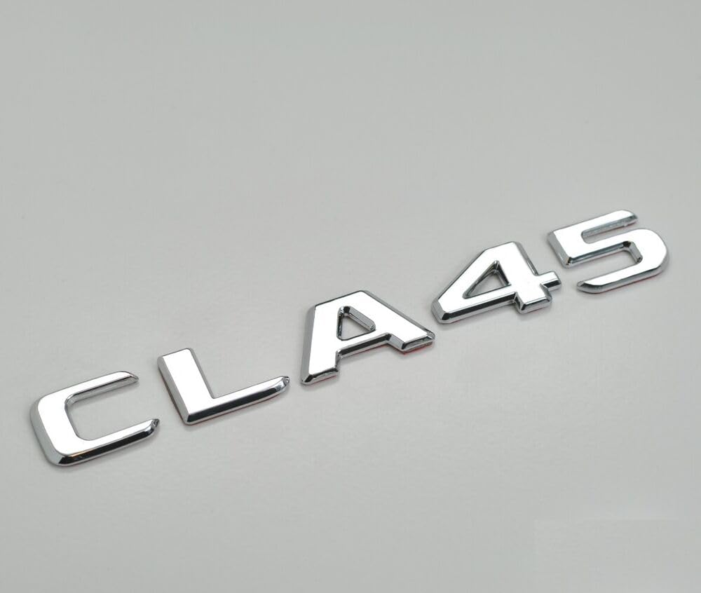 Silber Chrom CLA45 Auto Buchstaben Emblem Badge Nummer Kofferraum für Gepäckabzeichen Abzeichen von XCBW