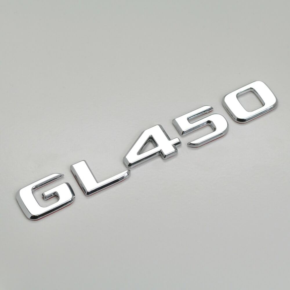 Silber Chrom GL450 Auto Buchstaben Emblem Badge Nummer Kofferraum für Gepäckabzeichen Abzeichen von XCBW