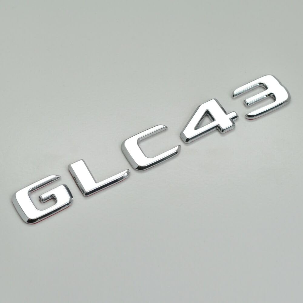 Silber Chrom GLC43 Auto Buchstaben Emblem Badge Nummer Kofferraum für Gepäckabzeichen Abzeichen von XCBW