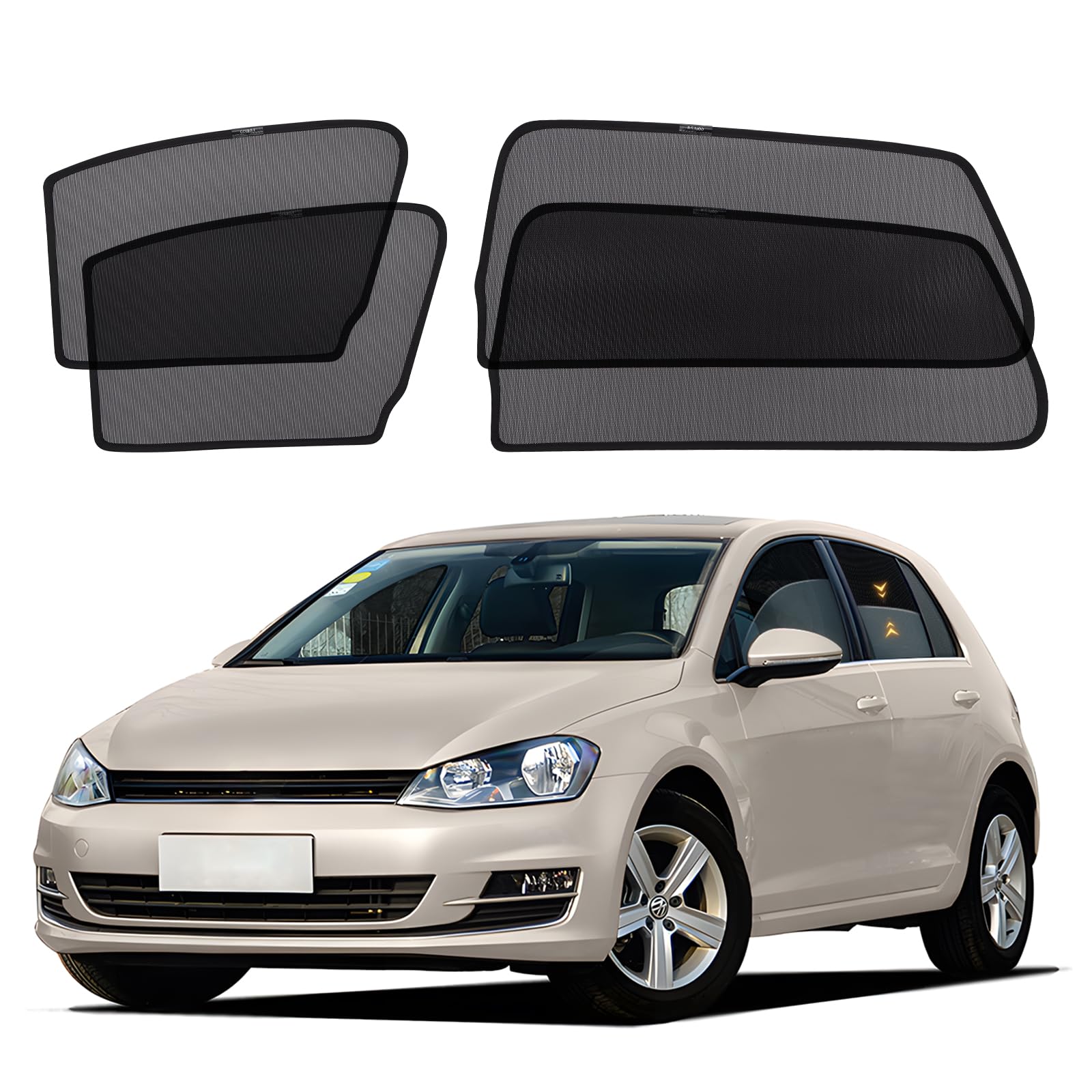 XCBYT Sonnenschutz Auto Kompatibel mit VW Golf VII 2013-2020, Fenster Verdunkelung, Autofenster Magnetisch Sonnenschutz Seitenscheibe Atmungsaktiv, 4 Stück von XCBYT