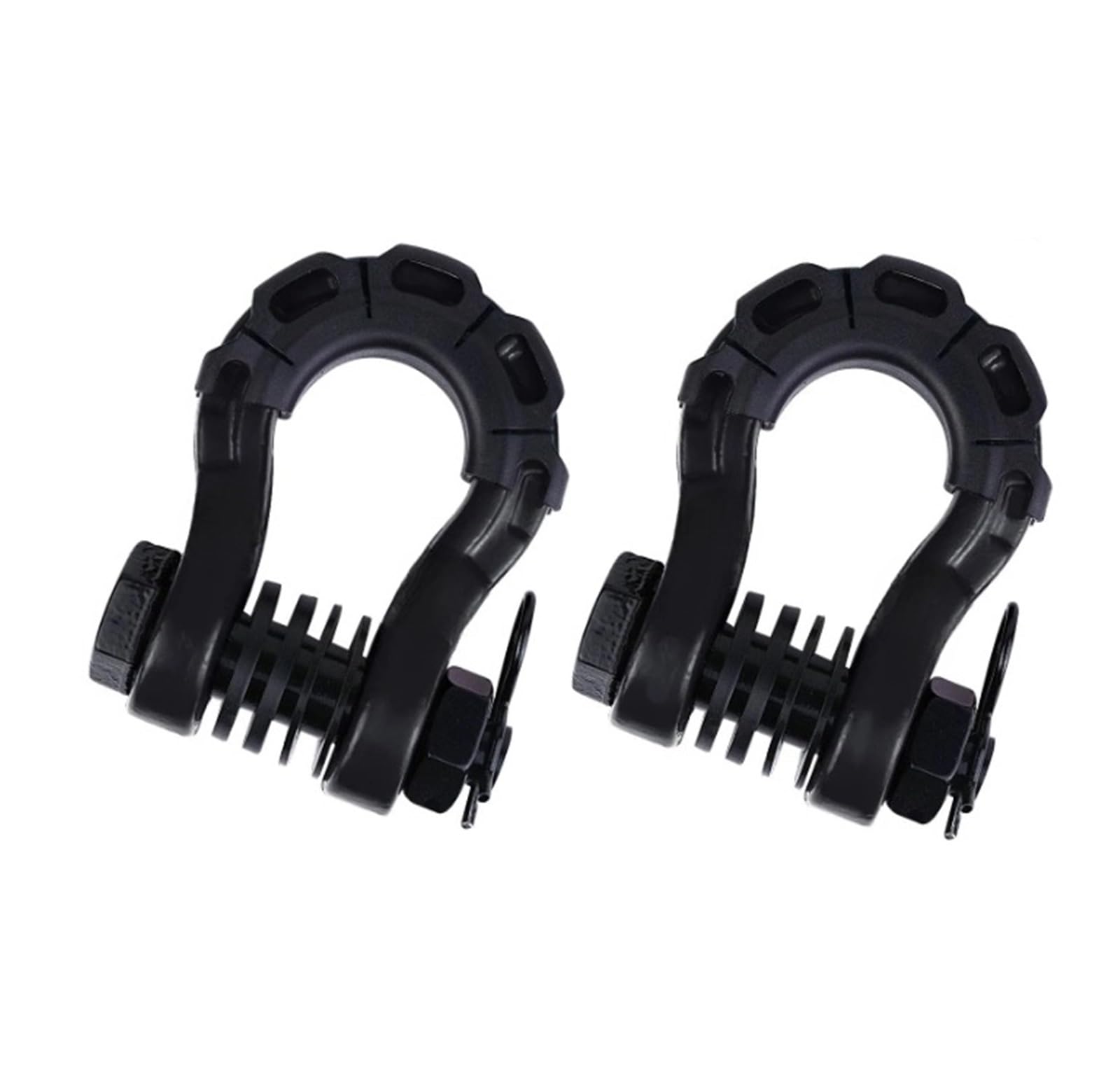 XCVKBA 2 Stück Anhänger U-Haken 8 Tonnen 3/4 Zoll D Schäkel Set mit 2 Stück Isolatoren 4 Stück Unterlegscheiben kompatibel for Recovery 4WD Offroad Teile Abschlepphaken(Black) von XCVKBA