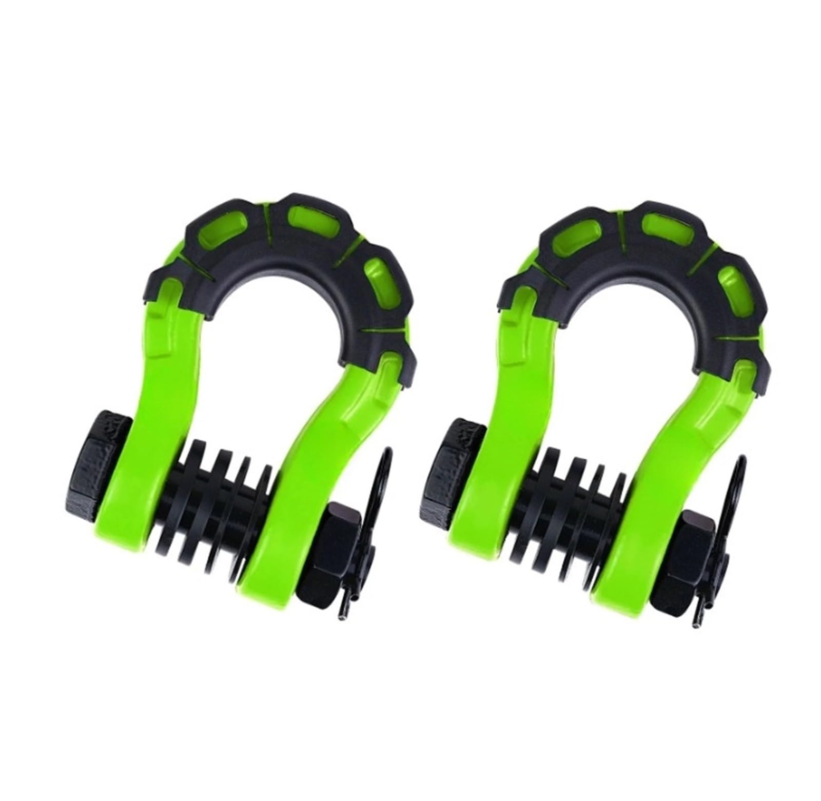 XCVKBA 2 Stück Anhänger U-Haken 8 Tonnen 3/4 Zoll D Schäkel Set mit 2 Stück Isolatoren 4 Stück Unterlegscheiben kompatibel for Recovery 4WD Offroad Teile Abschlepphaken(Green) von XCVKBA