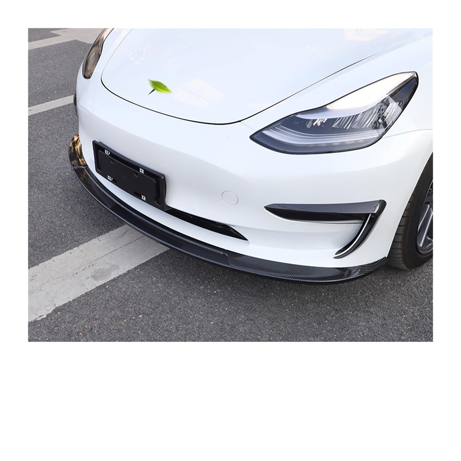 XCVKBA 3 stücke Auto Vorderen Stoßfänger Lip Body Kit Spoiler ABS Auto Zubehör Auto-Splitter Kompatibel for Tesla Modell 3 2017-2021 Dropship(M3 Carbon) von XCVKBA