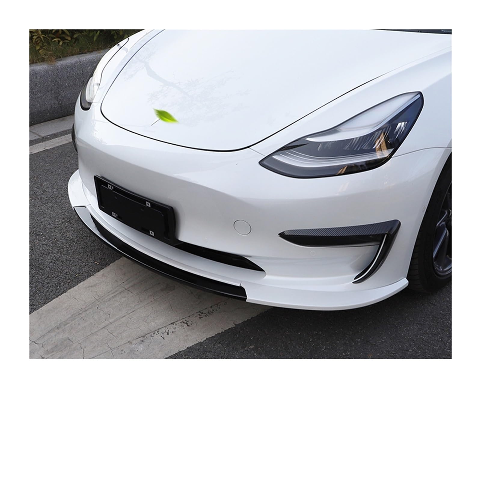 XCVKBA 3 stücke Auto Vorderen Stoßfänger Lip Body Kit Spoiler ABS Auto Zubehör Auto-Splitter Kompatibel for Tesla Modell 3 2017-2021 Dropship(M3 WHBK) von XCVKBA