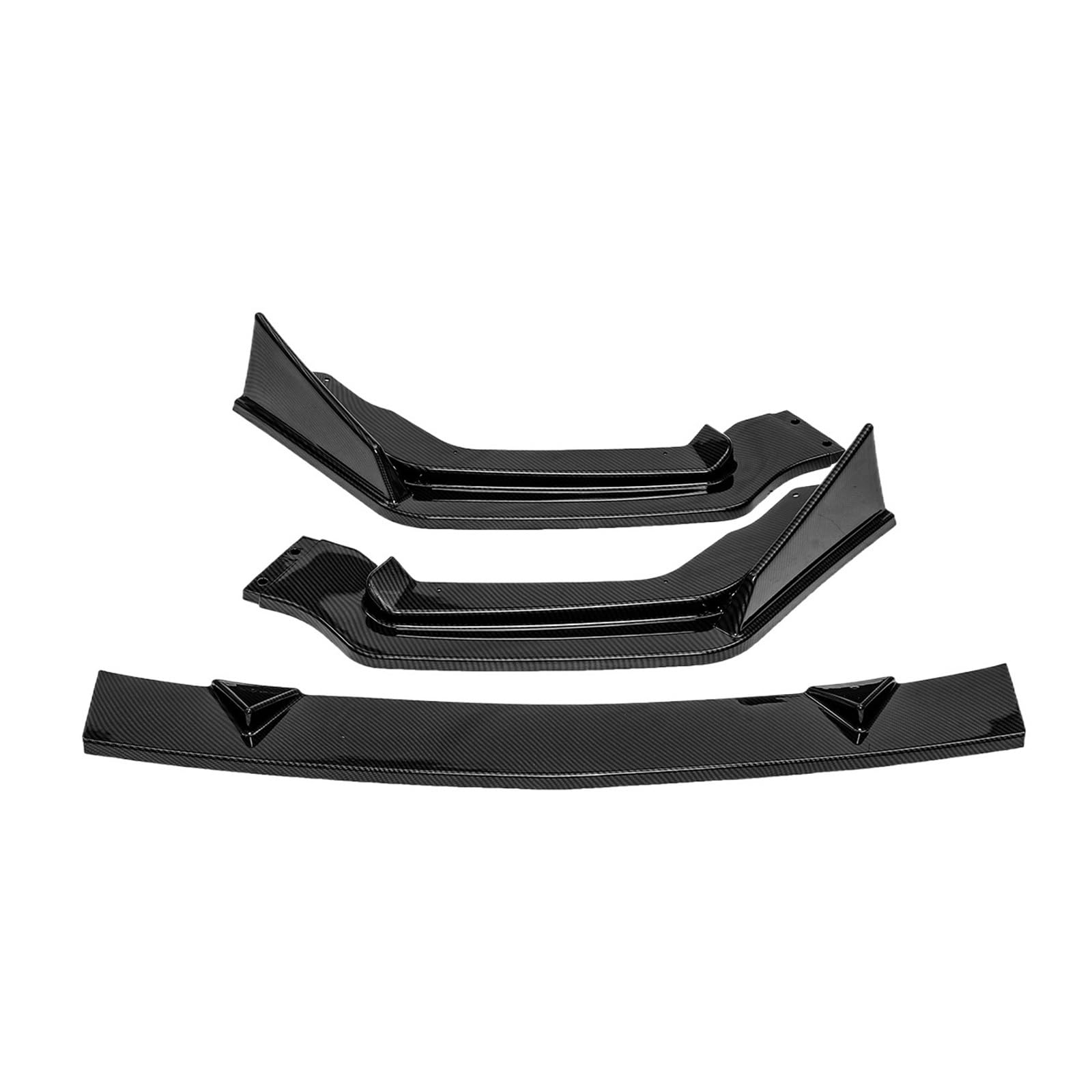 XCVKBA 3PCS Carbon Look Abnehmbare Auto Vordere Stoßstange Lip Spoiler Splitter Diffusor Body Kit Kompatibel for Infiniti Q50 2018 2019 Sport Modell von XCVKBA