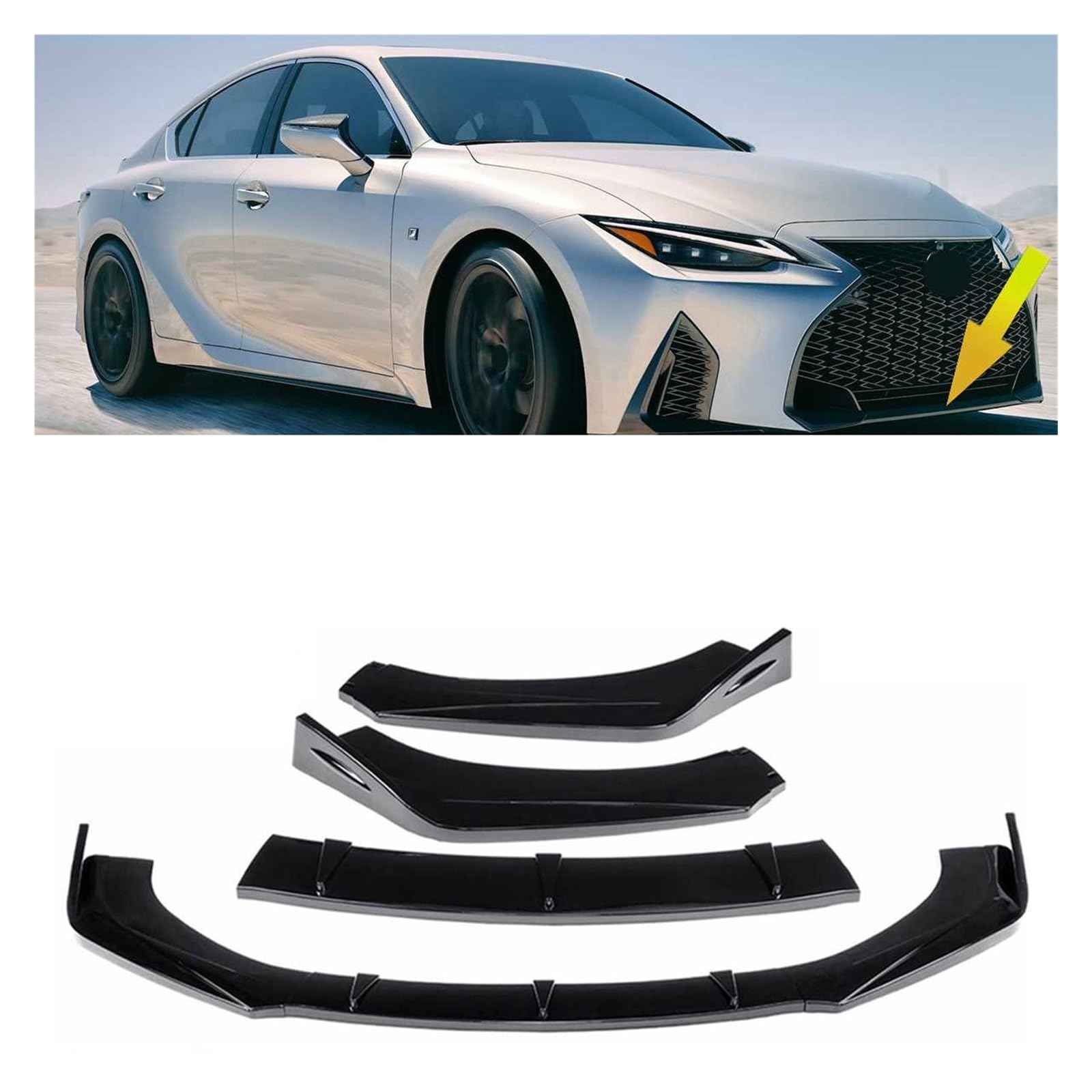 XCVKBA 3x Auto Frontschürze Lip Body Kits Spoiler Lip Diffusor Deflektor Lippen Kompatibel for LEXUS IS200T IS250 IS350 ISF GS350 ES300h ES330 ES350(Carbon Fiber) von XCVKBA