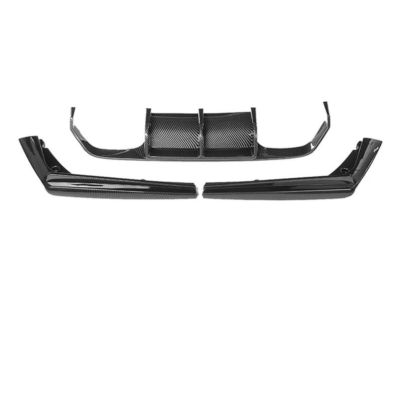 XCVKBA 3x Auto-Hinterstoßstangen-Lippendiffusor-Spoiler-Seitensplitter-Schürzenklappen, kompatibel for BMW F80 M3 F82 M4 2015 2016 2017 2018 2019 2020, Chassis-Spoiler-Deflektor(Carbon Fiber Look) von XCVKBA