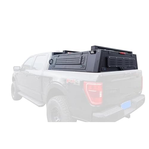 XCVKBA 4X4 Pickup-Zubehör, LKW-Ladeflächenabdeckungssystem aus Aluminiumlegierung, Hardtop-Überdachung, kompatibel mit Ford F150 Raptor Ranger von XCVKBA