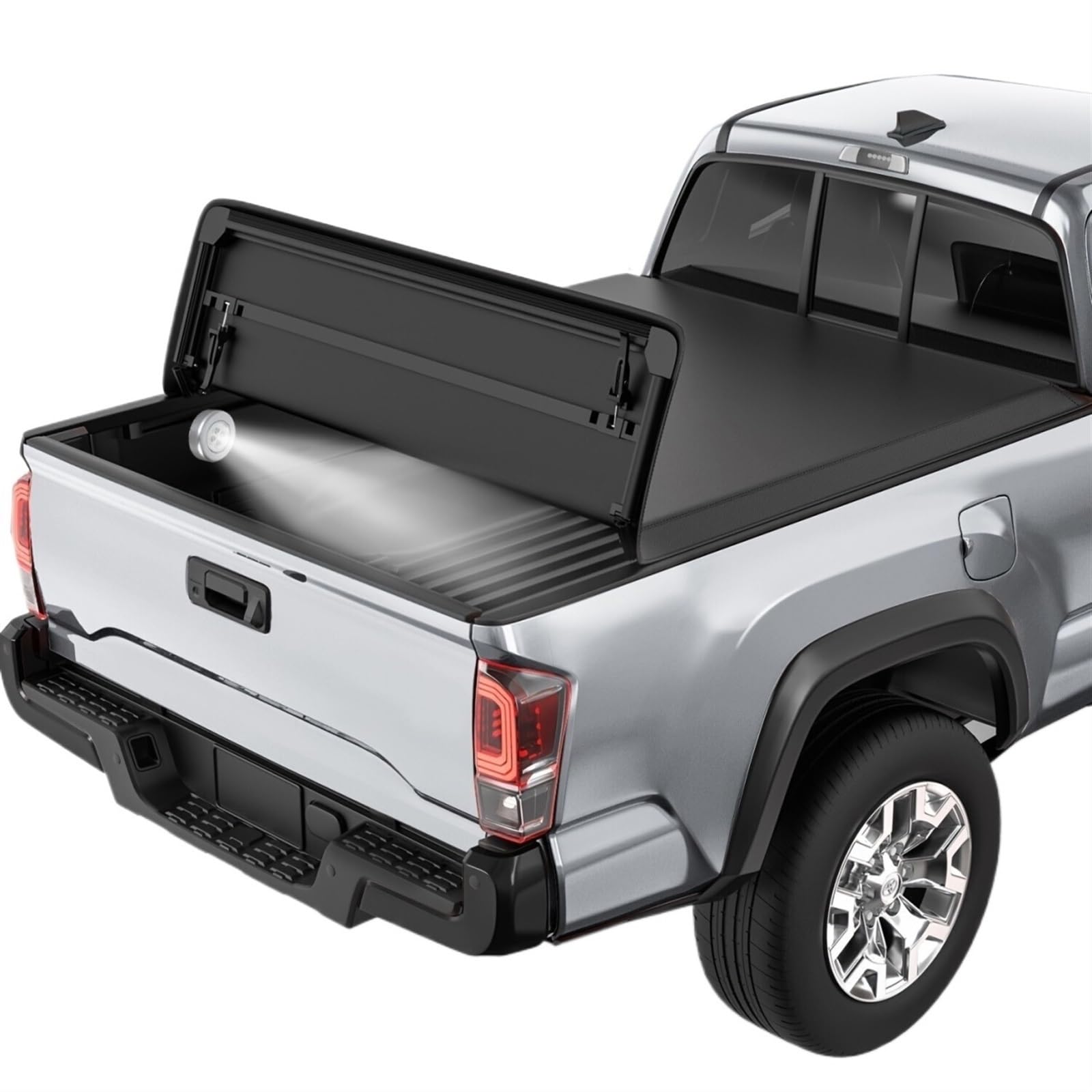 XCVKBA 5,8 FT 4-FACH Tonneau Cover Lkw Bett for Chevy Silverado Kompatibel for GMC Sierra 1500 2014-2019 von XCVKBA