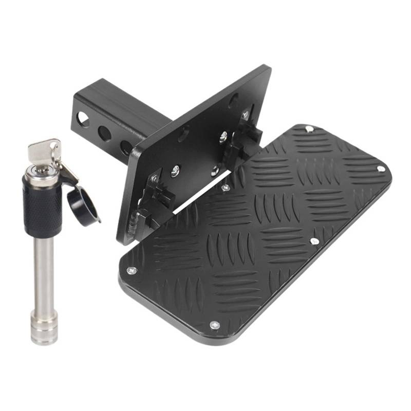 XCVKBA 5X5CM RV Quadrat Mund Anhänger Bar Amerikanischen Hinten Anhänger Quadrat Mund Fuß Pedal Anmaßend Hinten Abschleppen Haken Faltbare Pedal(Black) von XCVKBA