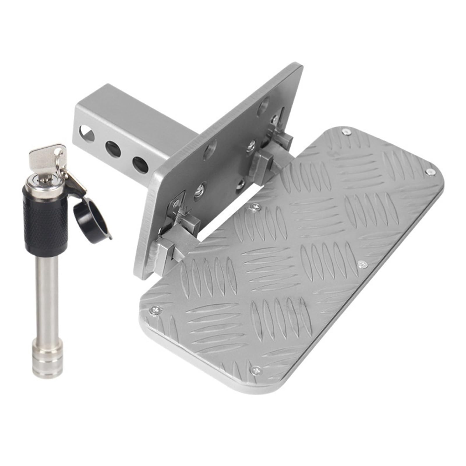 XCVKBA 5X5CM RV Quadrat Mund Anhänger Bar Amerikanischen Hinten Anhänger Quadrat Mund Fuß Pedal Anmaßend Hinten Abschleppen Haken Faltbare Pedal(Gray) von XCVKBA