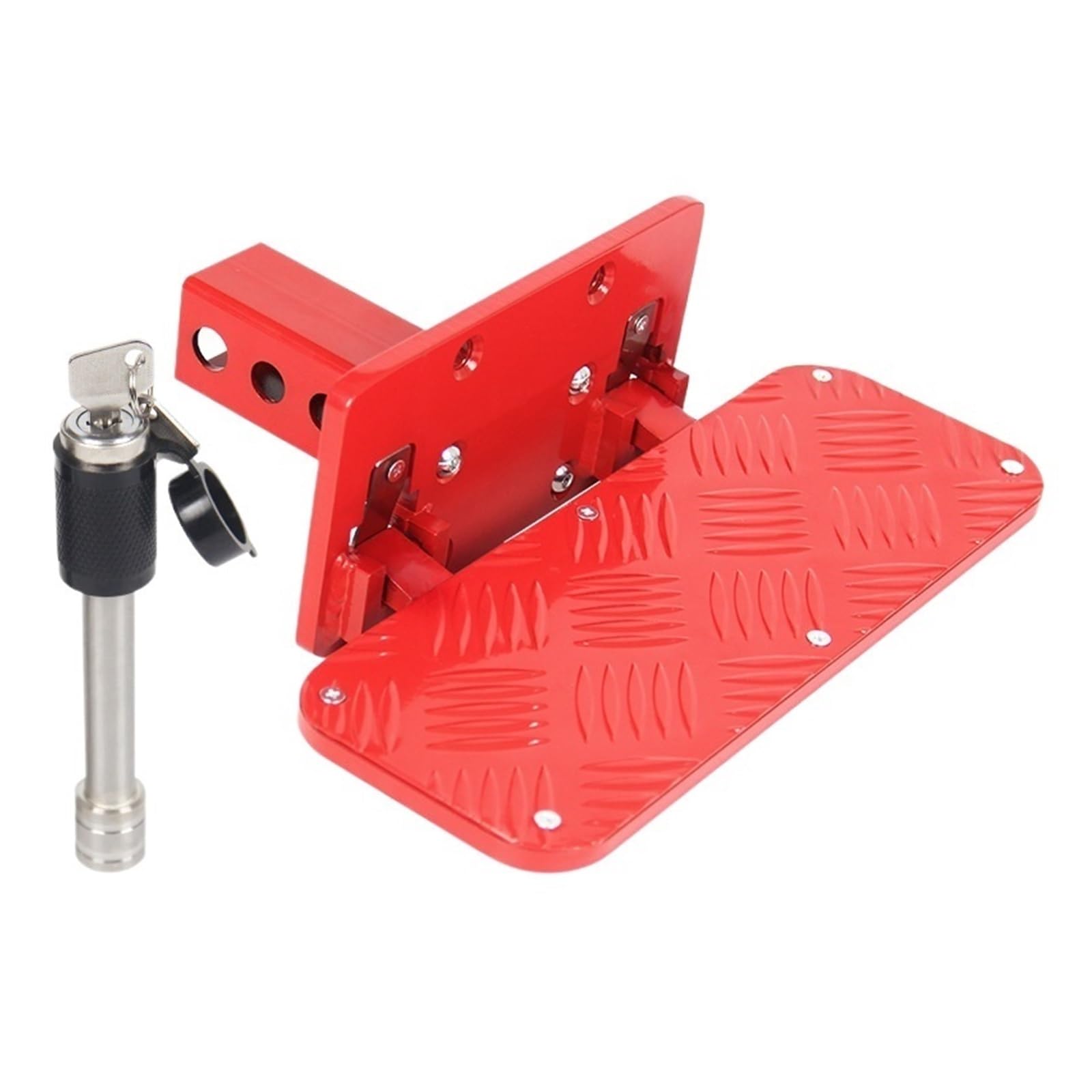 XCVKBA 5X5CM RV Quadrat Mund Anhänger Bar Amerikanischen Hinten Anhänger Quadrat Mund Fuß Pedal Anmaßend Hinten Abschleppen Haken Faltbare Pedal(RED) von XCVKBA