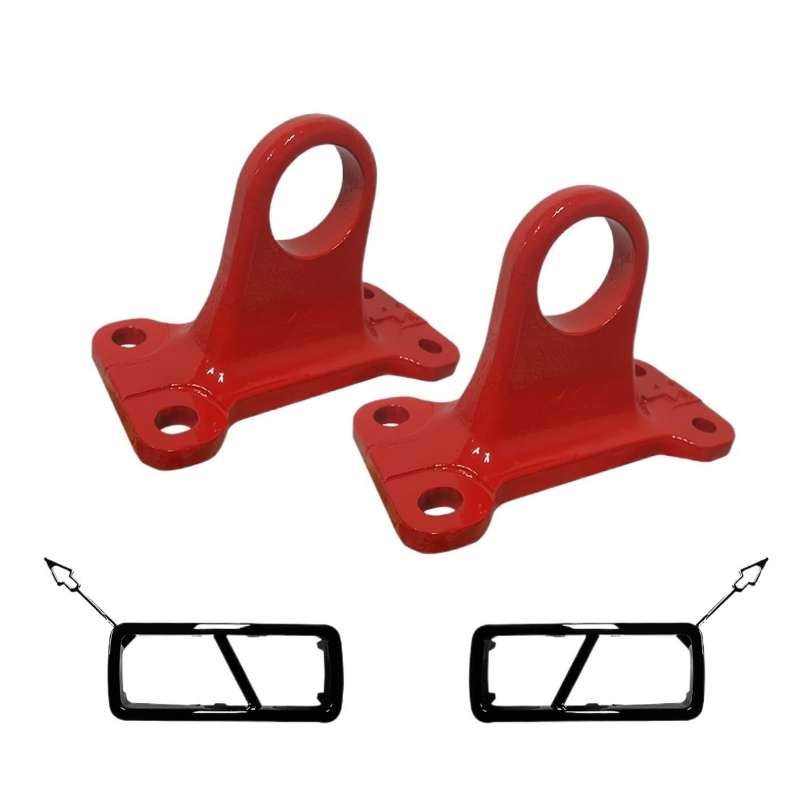 XCVKBA Anhänger Hinten Stoßstange Abschlepphaken Zubehör Kompatibel for Land Rover Defender 90 110 130 2020 2022 Haken Aluminium Legierung Eisen(Red) von XCVKBA