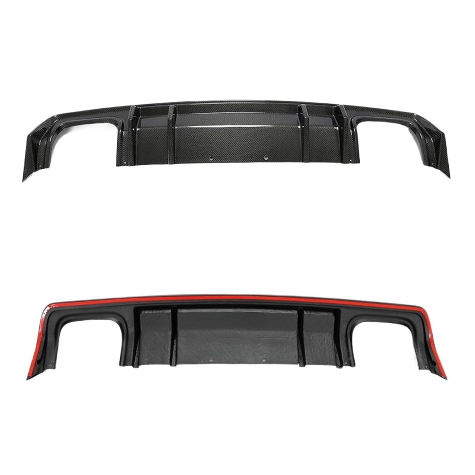 XCVKBA Auto-Heckstoßstangen-Diffusor-Lippenspoiler, kompatibel for Dodge Challenger Coupe 2016 2017 2018 2019, Racing-Heckdiffusor-Lippenschürze, Schutz aus Kohlefaser von XCVKBA