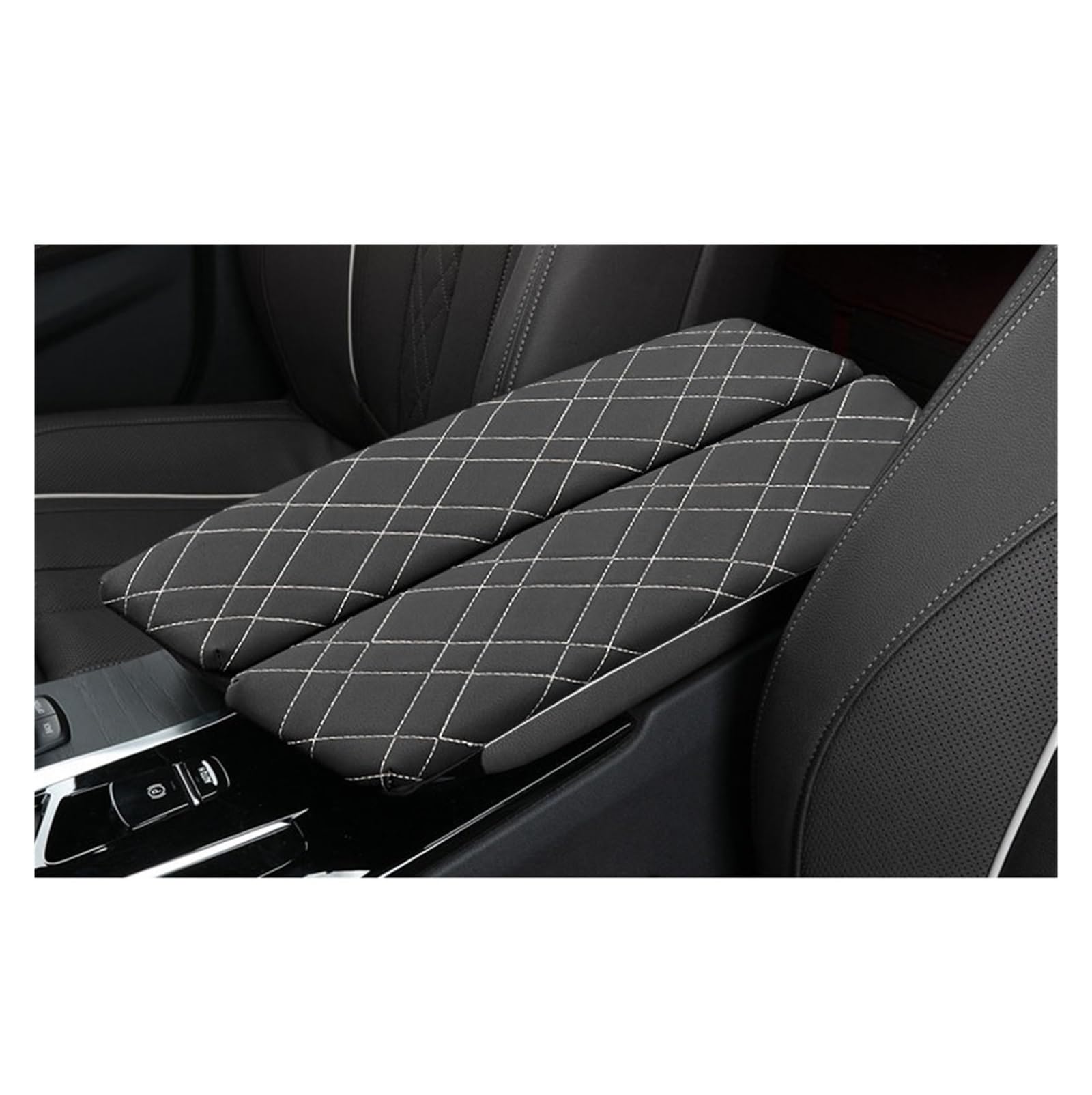 XCVKBA Autotürgriff Aufbewahrungsbox Armlehnenschutzpolster Autoinnenraum-Organizer-Zubehör Kompatibel for BMW 5er G30 G38 Linkslenker(Armrest Black B) von XCVKBA