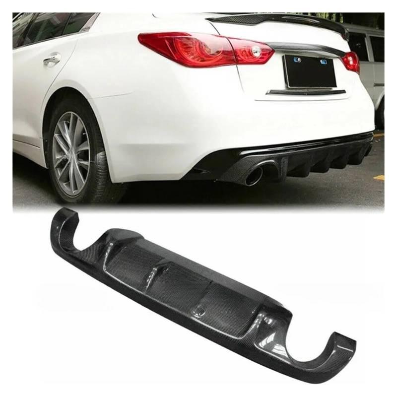 XCVKBA Carbon Fiber Hinten Diffusor Stoßstange Lip Spoiler Schürze Kompatibel for Infiniti Q50 Limousine 4 TÜR 2018 2019 2020 2021 2022 von XCVKBA