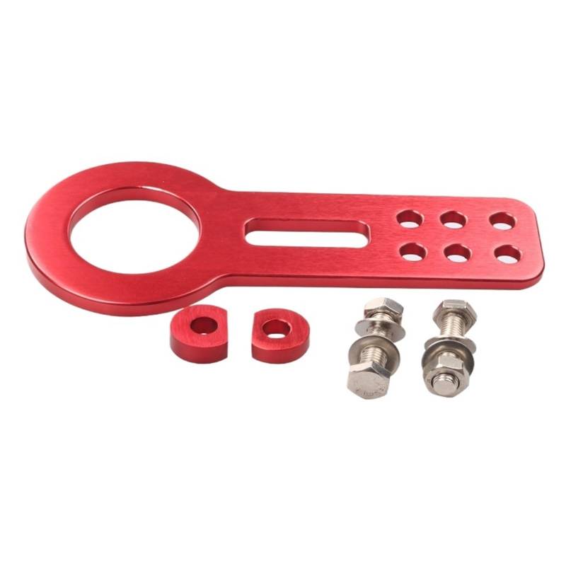 XCVKBA Hinten Abschleppen Abschleppen Haken Kompatibel for Universal Auto Auto Anhänger Ring Aluminium Racing Anhänger Haken(Red) von XCVKBA