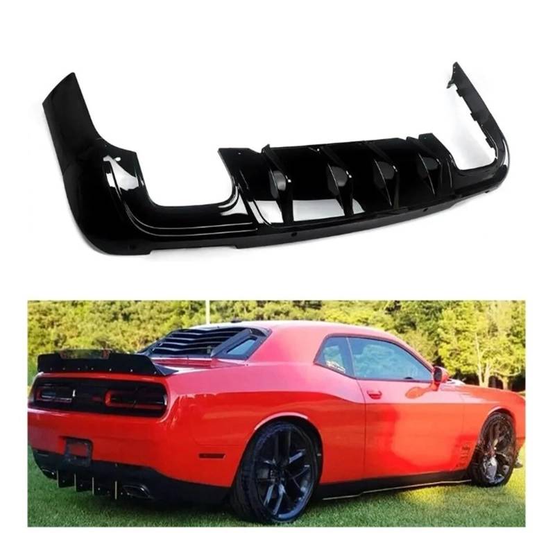 XCVKBA Kompatibel for Dodge Challenger SRT Hellcat 2015 2016 2017 2018 2019 2020 2021 2022 Heckdiffusor Stoßstangenlippe Haifischflossen von XCVKBA