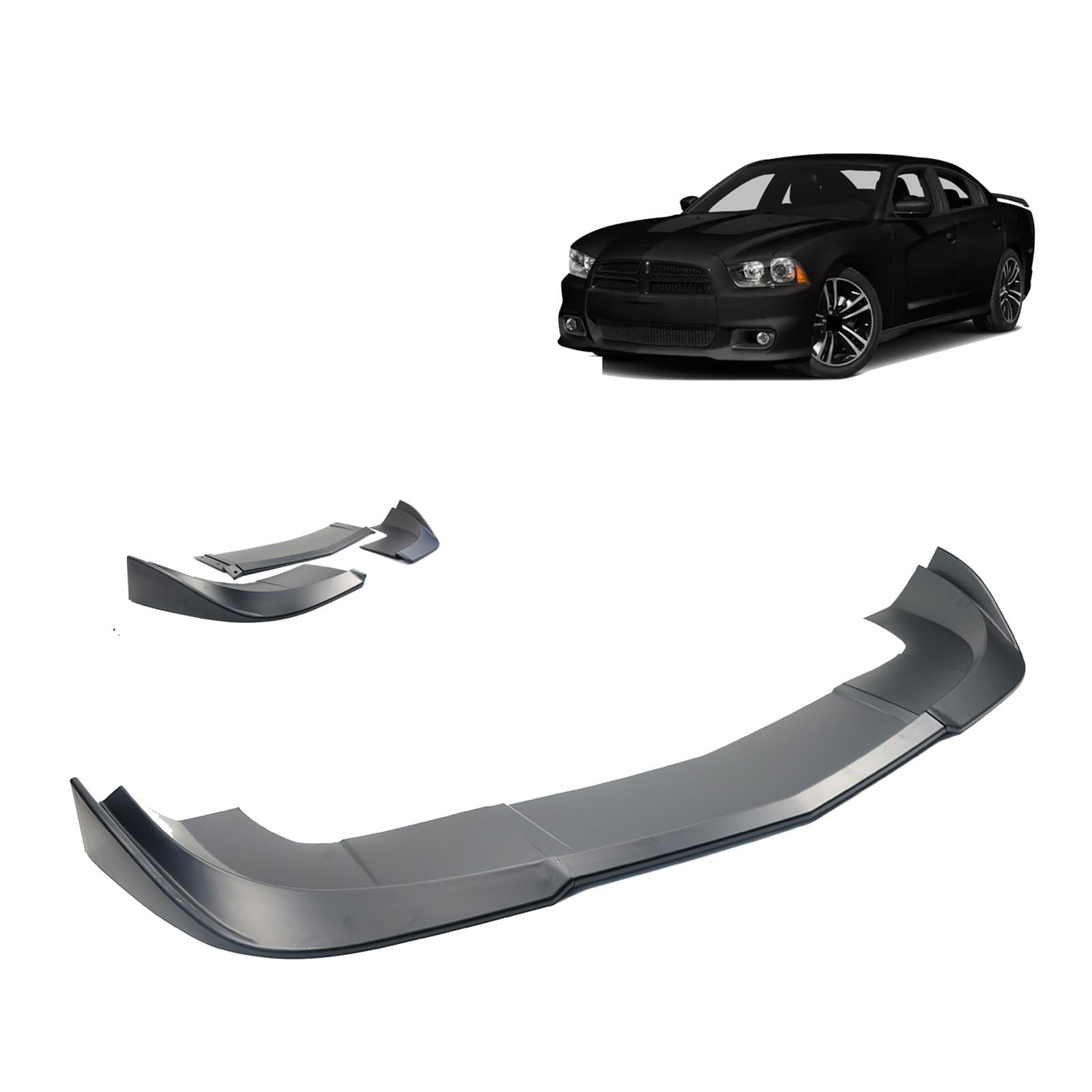 XCVKBA Kompatibel for Dodge Charger SRT 2011 2012 2013 2014 Auto Vorderen Stoßfänger Lip Spoiler Splitter ABS Carbon Faser Stil glänzend Schwarz(Glossy Black) von XCVKBA