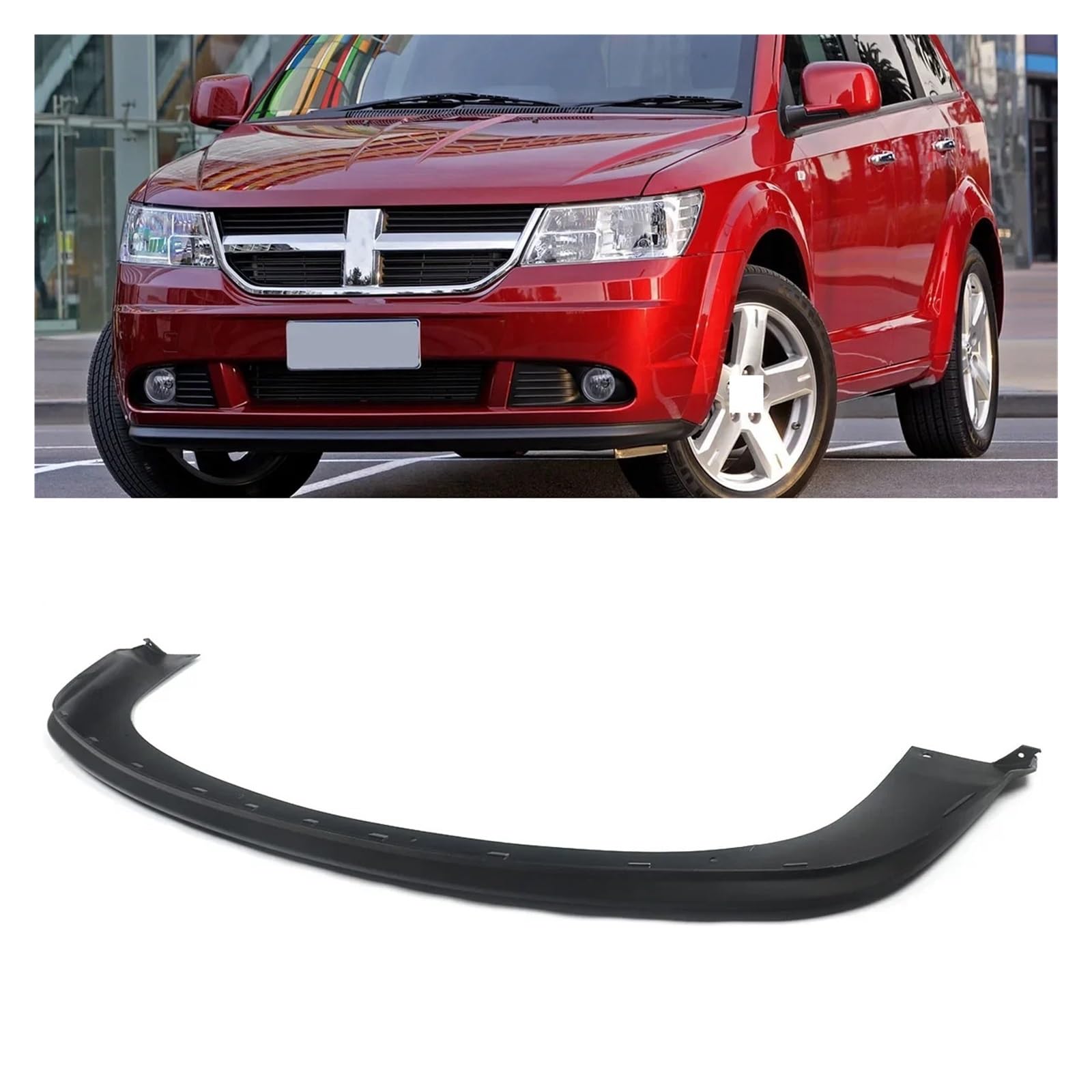 XCVKBA Kompatibel for Dodge Journey 2009 2010 2011 2012 2013 2014 2015 2016 2017 2018 2019 2020. Vordere Stoßstange, untere Volantverlängerung, schwarz grundiert von XCVKBA