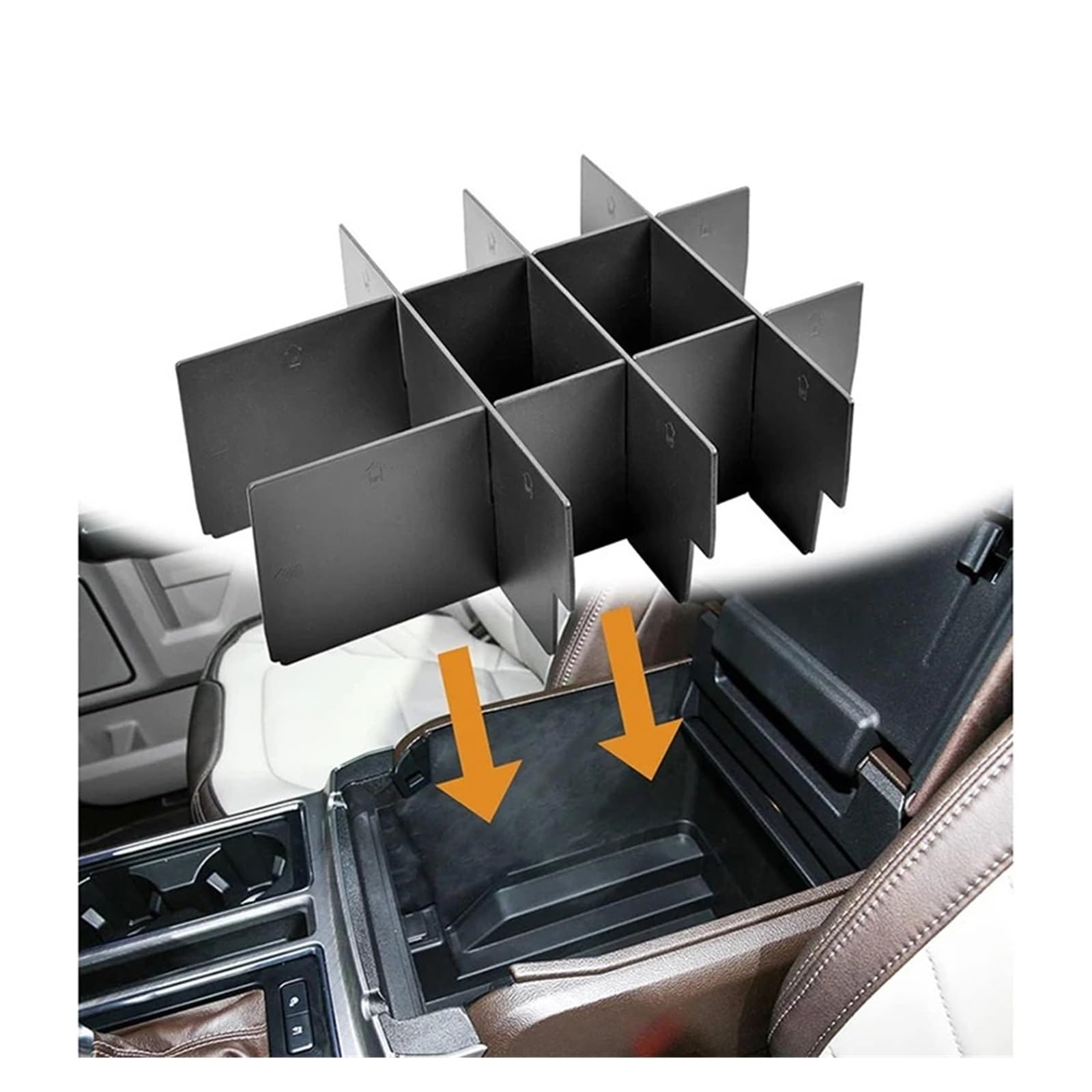 XCVKBA Kompatibel for F150 F-150 2015 2016 2017 2018 2019 2020 Zubehör Wasserbecherhalter Autoinnenraum Mittelkonsole Aufbewahrungsorganisator(Insert Dividers) von XCVKBA