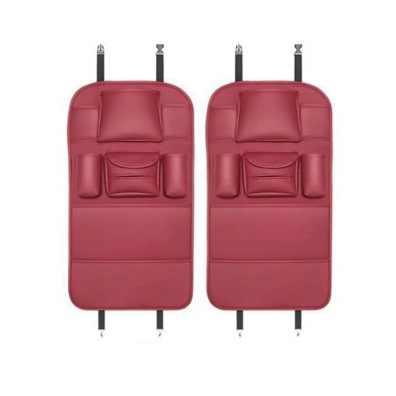 XCVKBA Kompatibel for MG 5 6 ZS EZS ONE GS 3 Auto-Leder-Aufbewahrungstasche mit vollständig umlaufendem Anti-Kick-Pad for Rücksitze(MG red) von XCVKBA