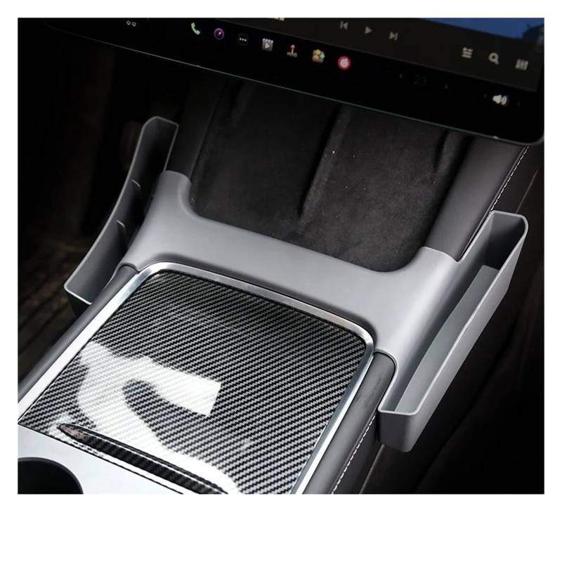 XCVKBA Kompatibel for Tesla Model 3 Y Center Beide Seiten Konsole Organizer Fach Armlehne Seite Telefon Aufbewahrungsbox Auto Innenraum Verstauen Zubehör(Gray) von XCVKBA