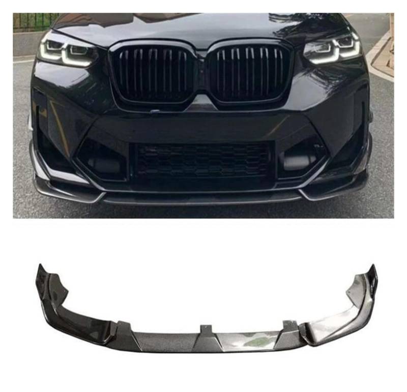 XCVKBA REAL CARBON FIBER Front Bumper Lip Splitter Cup Flaps Cover kompatibel for BMW F97 X3M F98 X4M LCi 2022 2023(For X3M) von XCVKBA