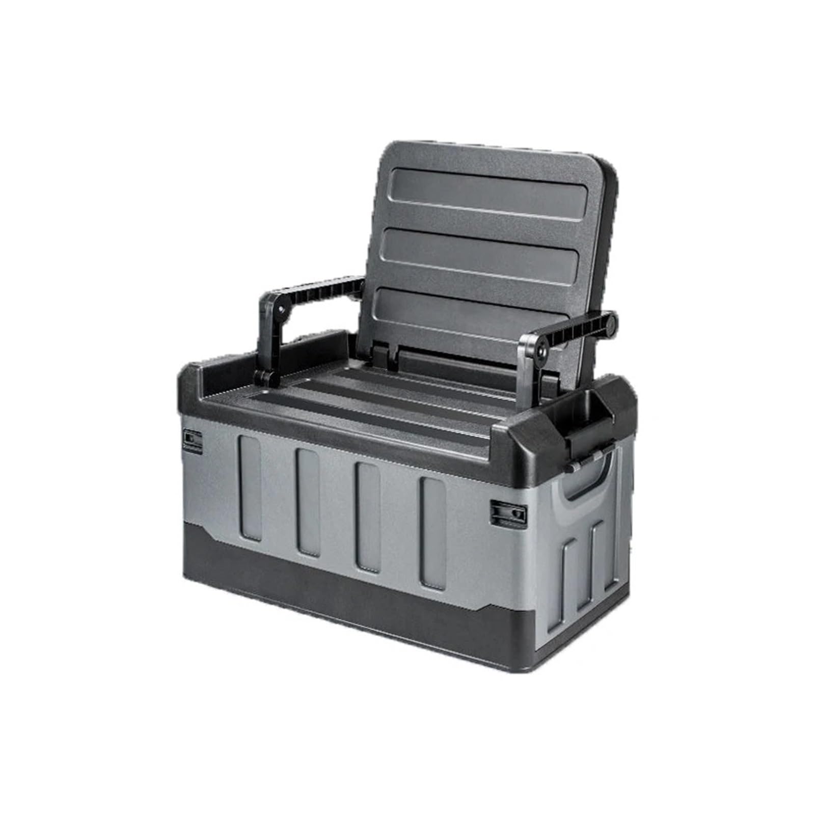 XCVKBA Sitz-Design, zusammenklappbare Aufbewahrungsbox, Outdoor, Camping, Picknick, Angeln, Stuhl, große Kapazität, wasserdichte Auto-Aufbewahrungsbox, Lager 200 kg(Black Grey) von XCVKBA