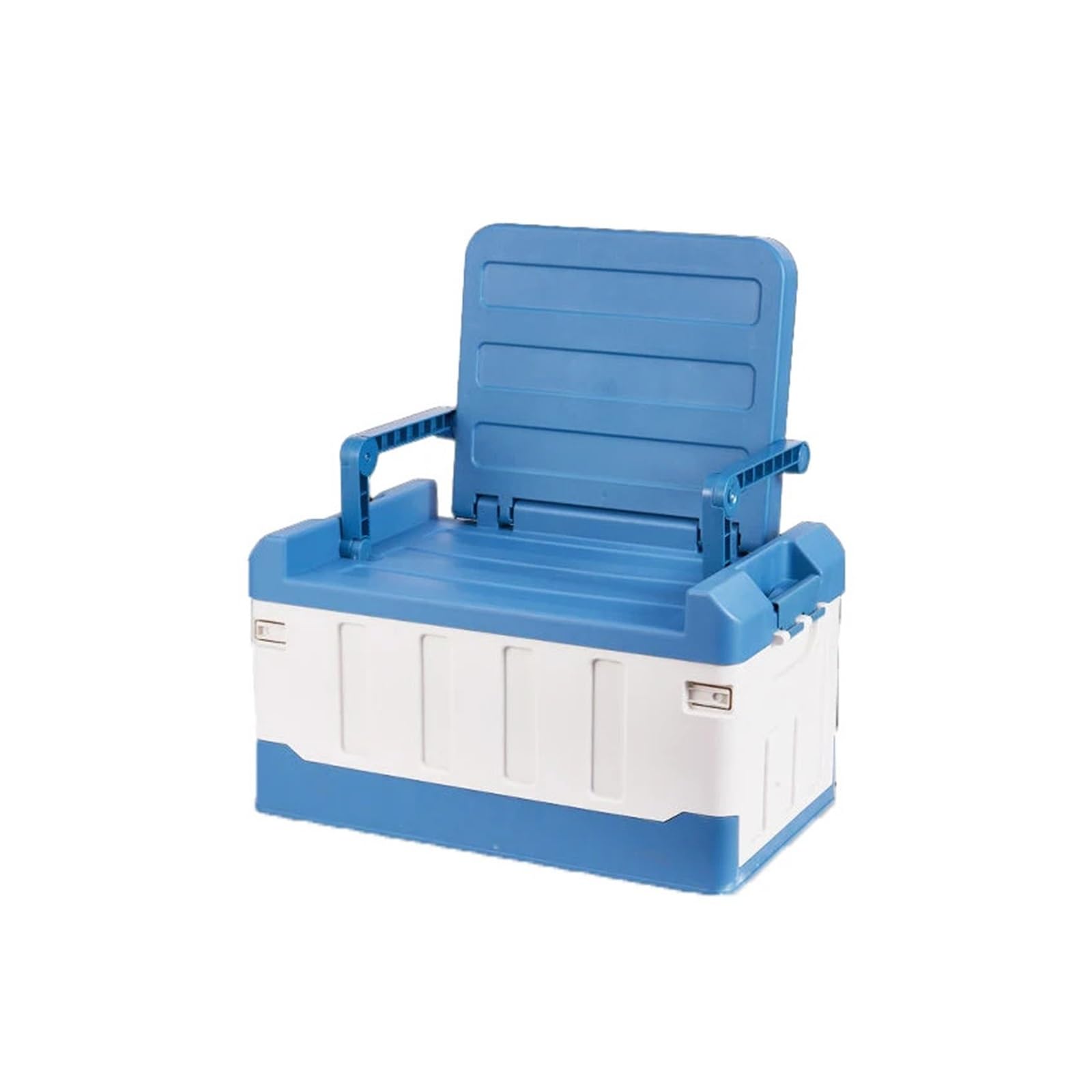 XCVKBA Sitz-Design, zusammenklappbare Aufbewahrungsbox, Outdoor, Camping, Picknick, Angeln, Stuhl, große Kapazität, wasserdichte Auto-Aufbewahrungsbox, Lager 200 kg(Blue White) von XCVKBA