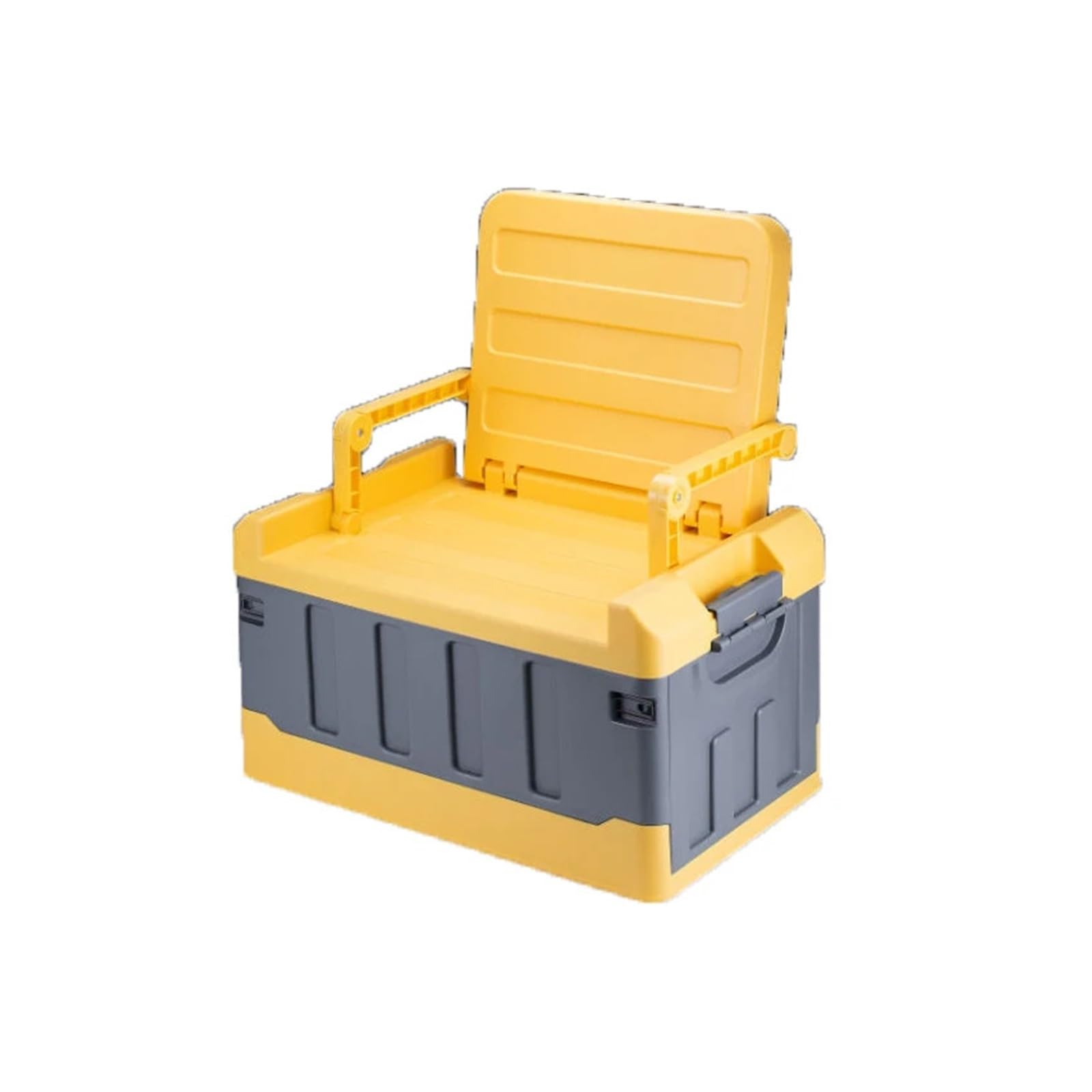 XCVKBA Sitz-Design, zusammenklappbare Aufbewahrungsbox, Outdoor, Camping, Picknick, Angeln, Stuhl, große Kapazität, wasserdichte Auto-Aufbewahrungsbox, Lager 200 kg(Yellow) von XCVKBA