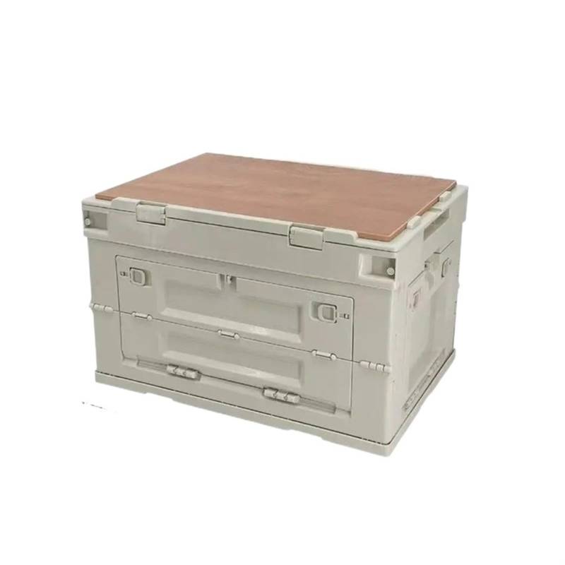 XCVKBA Übergroße 60L Camping Aufbewahrungsbox Seitentür Faltbox Auto Aufbewahrungsbox Aufbewahrungsbox(Gray) von XCVKBA