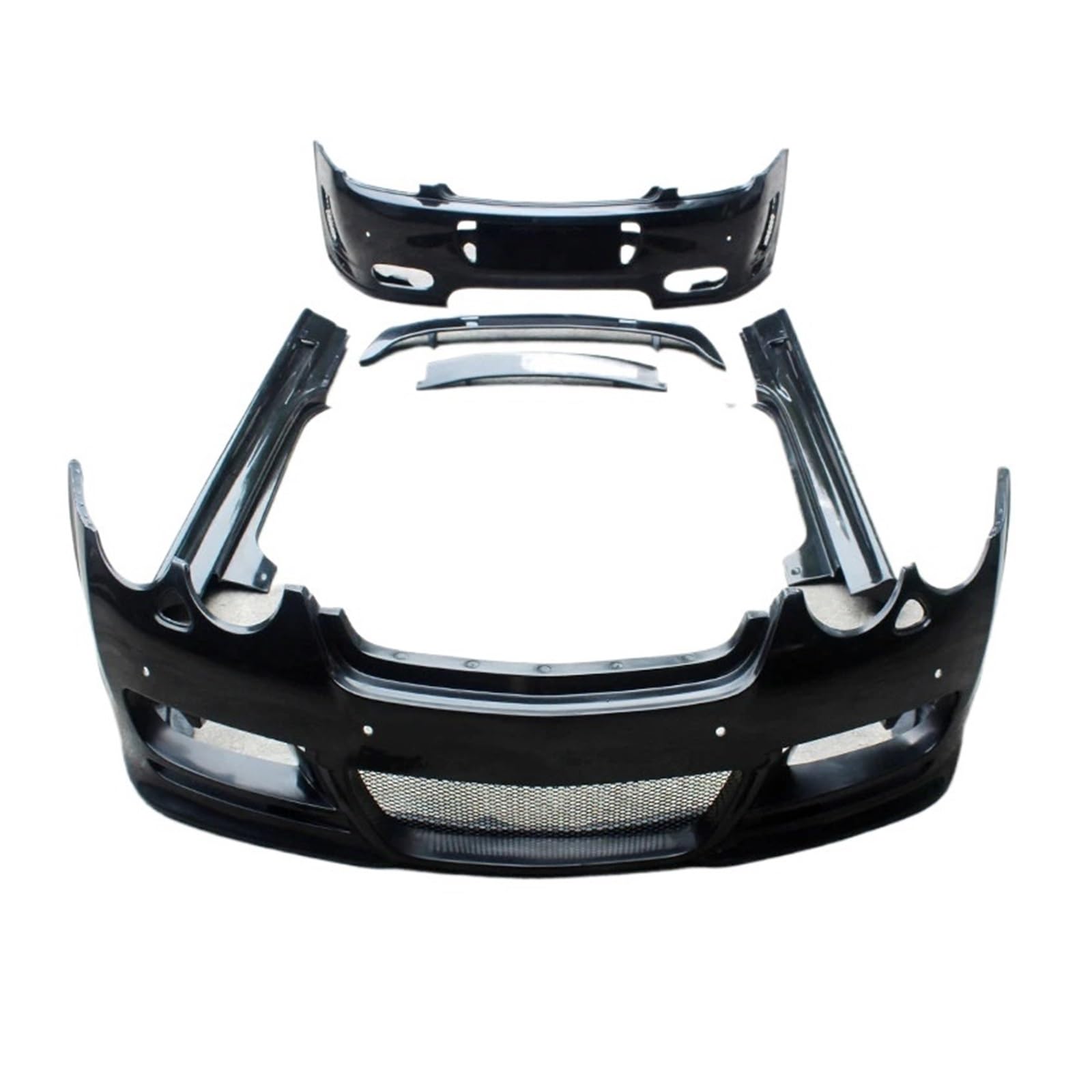 XCVKBA Unlackiertes ABS-Material, Karosserie-Set vorne und hinten, Seitenschweller, kompatibel mit Bentley Continental GT Facelift HMM Style 2006 2007 2008 2009 2010 2011 2012(Front Bumper) von XCVKBA