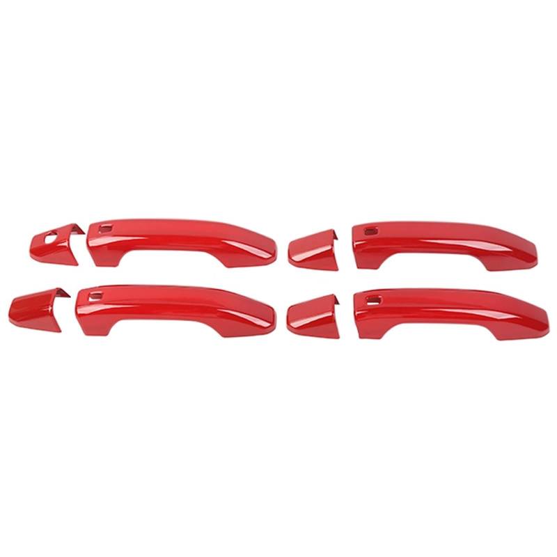 XDETGOK Außentürgriffe-Kappen Kompatibel Mit Chevy Für Silverado 2019 2020 2021 2022 2023 Autotürgriffabdeckung Autozubehör Auto Außentürgriff Dekorationsschale(Red) von XDETGOK