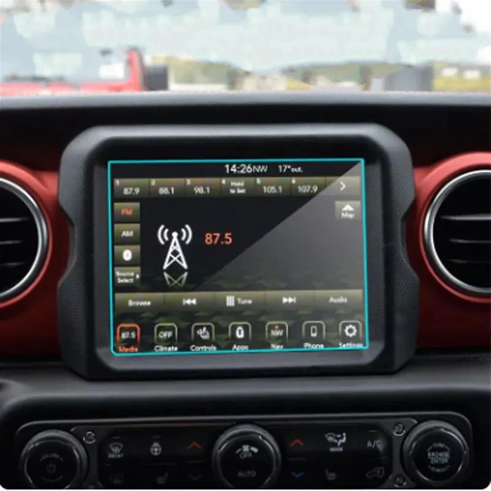 XDETGOK Kompatibel Mit Jeep Für Wrangler JL 2018 8,4 Zoll Auto-GPS-Navigations-LCD-Bildschirm Displayschutzfolie Aus Gehärtetem Glas Auto-Displayschutzfolien von XDETGOK