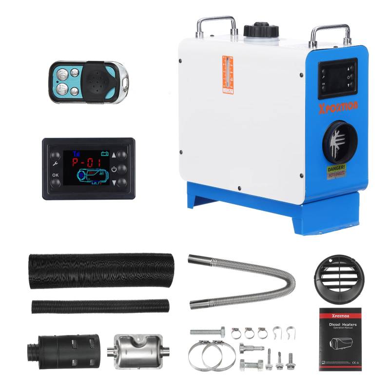 XDOVET Diesel-Heizung 8.3KW, All-in-One tragbare Blaue Diesel-Luft-Heizung 12V/24V, Fernbedienung und LCD-Panel-Steuerung für Auto, LKW, Wohnmobil, Innenraumheizung von XDOVET